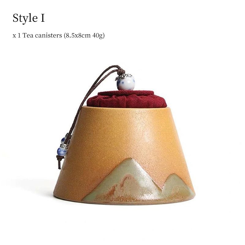 Style I ceramic tea storage canister landscape design
