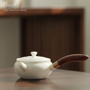 White Porcelain Kyusu Teapot 180ml