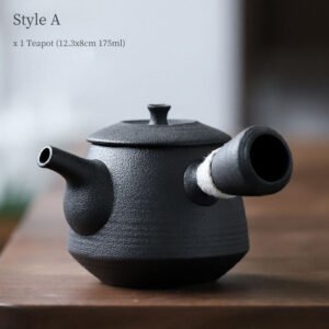 Black Porcelain Kyusu Teapot 175ml