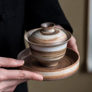 full three-piece 100ml traditional ceramic gaiwan set