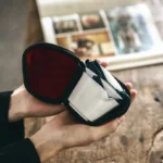 Full complete 100ml ceramic travel tea set with all components laid out