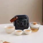 full complete 100ml portable travel tea set with gaiwan 3 cups and carry bag
