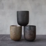 full product display of 120ml rustic Chinese ceramic teacup