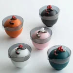 125ml ceramic travel tea set full set opened with teapot and cups