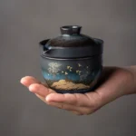 complete 130ml portable travel tea set with gaiwan teacup and carrying bag