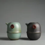 full open 140ml ceramic travel tea set with all components