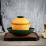 140ml orange citrus shaped ceramic gaiwan tea cup full set