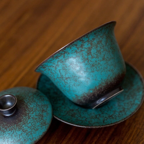 view of the pale interior of the 170ml gaiwan tea cup