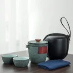 Full unboxed 175ml ceramic travel tea set with teapot and teacups