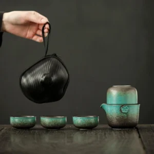 Full 6-piece 180ml travel kung fu tea set unboxed with all components