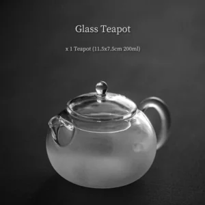200ml clear glass teapot with stainless steel infuser main product view