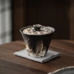 200ml kaolin ceramic gaiwan tea cup with lotus seed pod lid full view