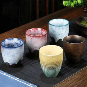 collection of multiple style 200ml japanese ceramic tea cups