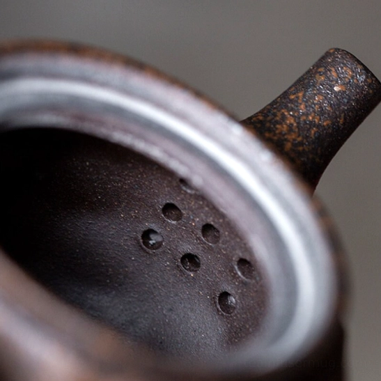 200ml kyusu teapot with infuser and warmer on neutral background