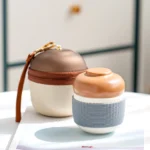 full set 200ml portable ceramic travel tea infuser mug with carry bag