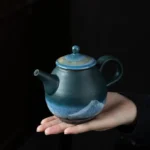 210ml starry sky mountain ceramic teapot with infuser full product view