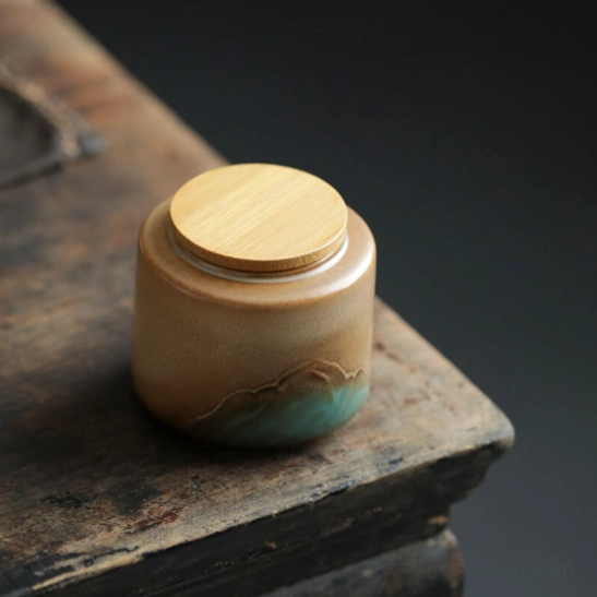 dimension size reference for compact 220ml tea storage canister