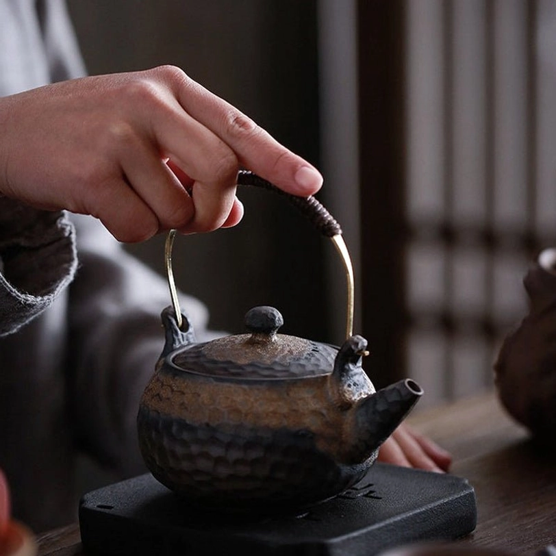 bottom view of the 230ml chinese rough ceramic teapot