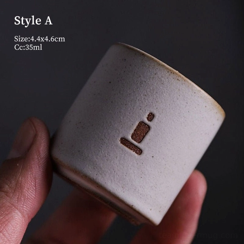 35ml style A japanese zen tea cup with minimalist zen motif pattern