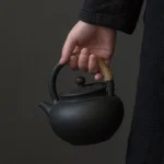 500ml volcanic stone clay teapot with infuser front view