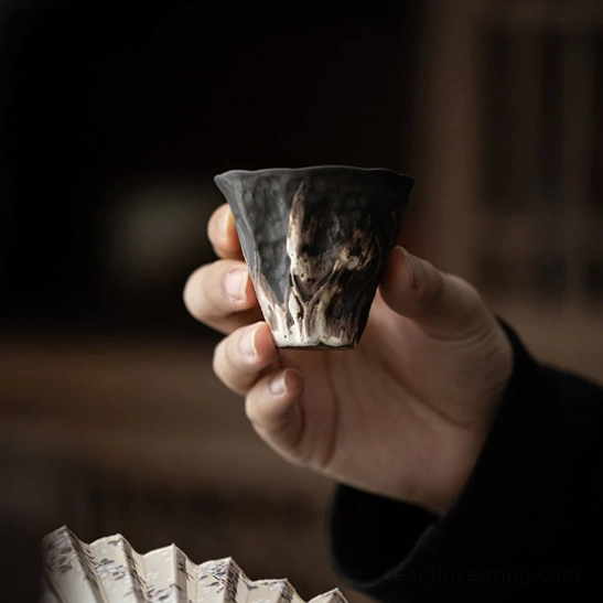 50ml japanese tea cup size comparison with ruler