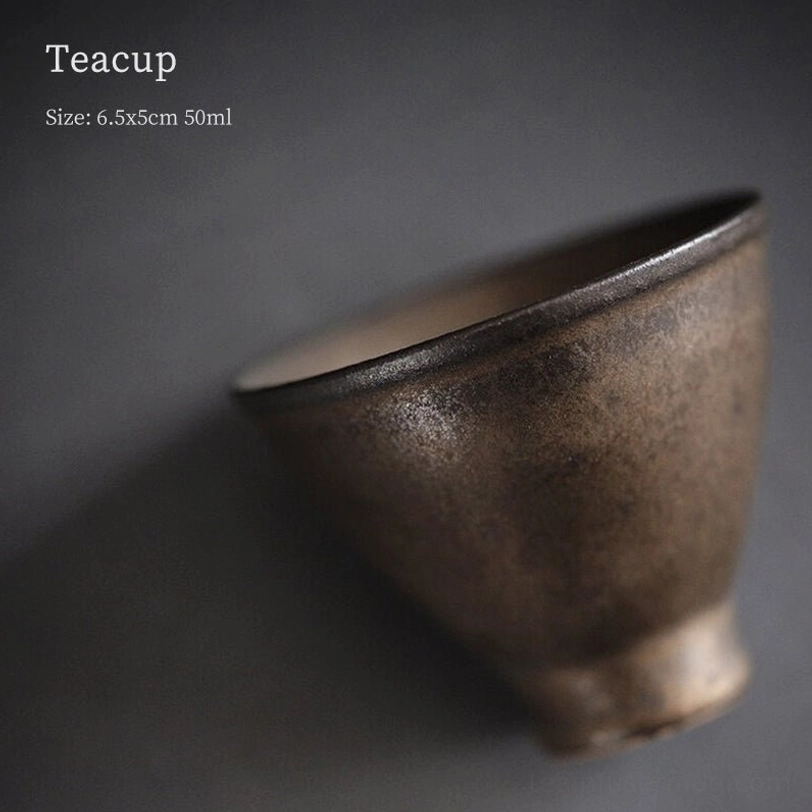 50ml traditional chinese clay tea cup front closeup