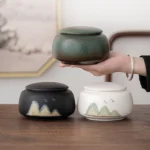 front view of 100ml airtight ceramic tea storage canister