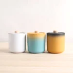 front view of airtight ceramic tea storage canister