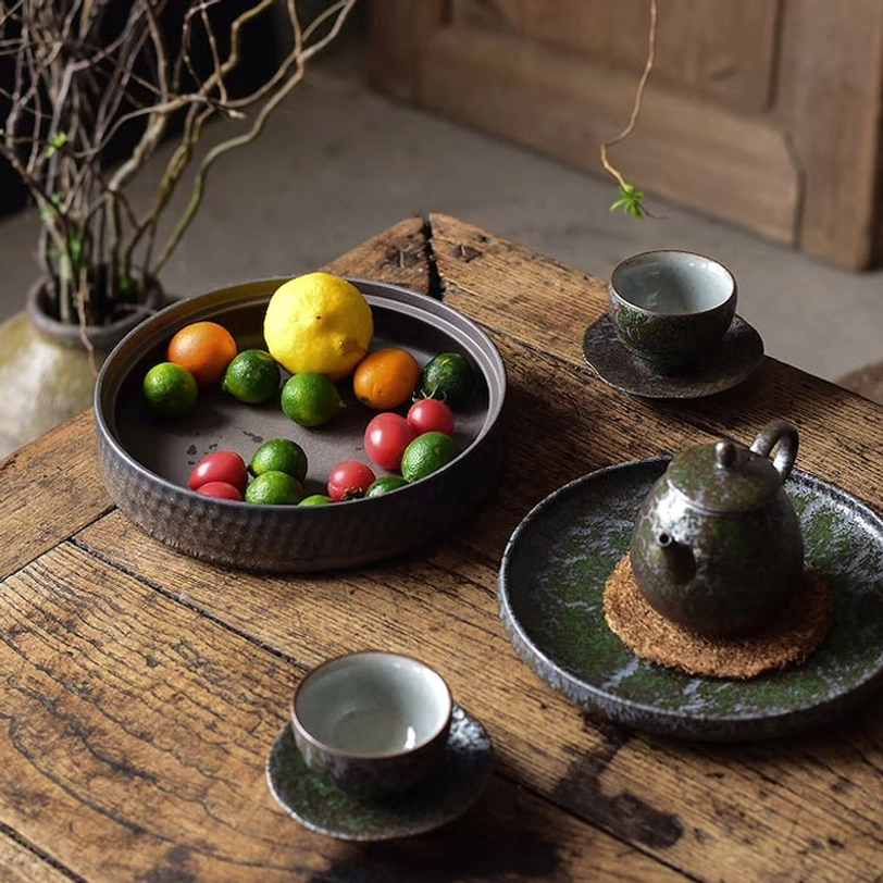 airtight seal detail of ceramic tea storage canister lid