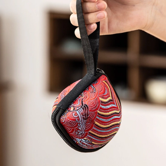 four color options of ceramic lotus tea cup displayed together