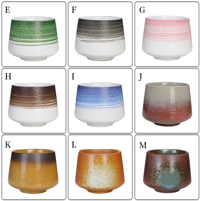 all 10 styles of large glazed ceramic tea coffee cups
