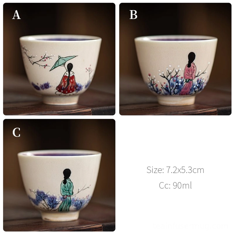 full collection of different style vintage japanese tea cups