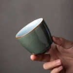 Group display of multiple authentic Chinese ceramic tea cups 110ml