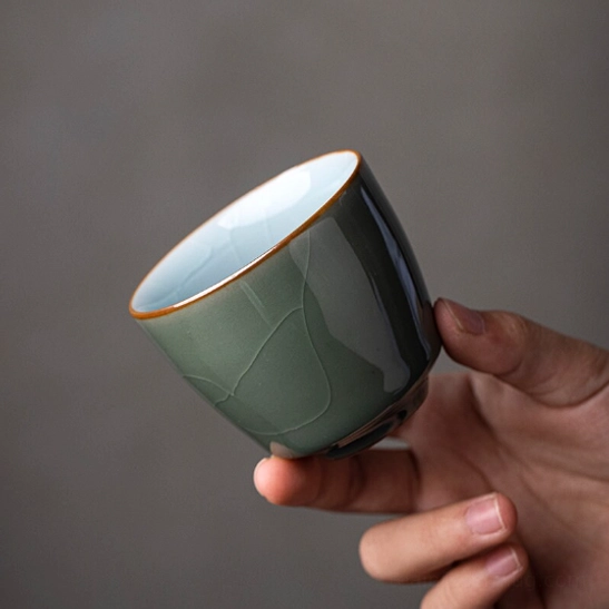 Group display of multiple authentic Chinese ceramic tea cups 110ml