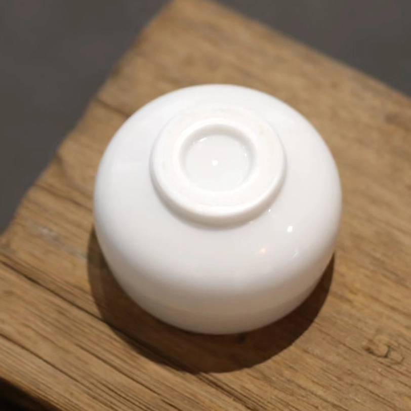 base view of small white porcelain gongfu tea cup