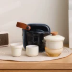 beige 220ml portable gongfu travel tea set full kit