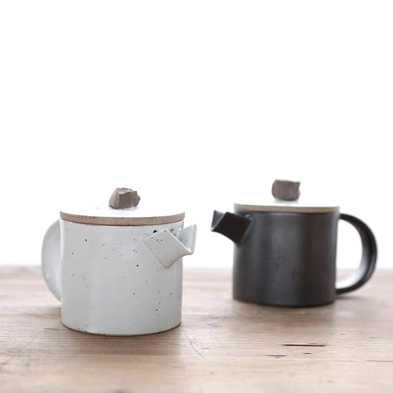 two tone black and white side handle teapots with infuser 220ml
