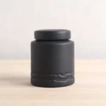 black matte ceramic airtight loose leaf tea storage canister