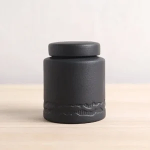 black matte ceramic airtight loose leaf tea storage canister