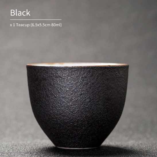 black premium ceramic chinese small tea cup 80ml
