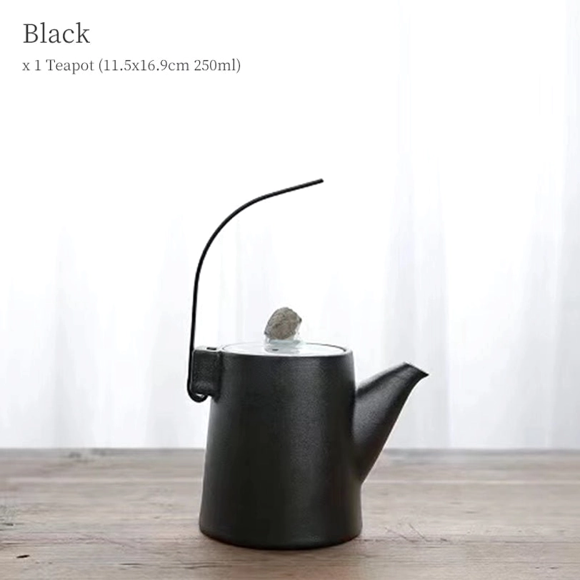 black variant 250ml ceramic teapot with infuser
