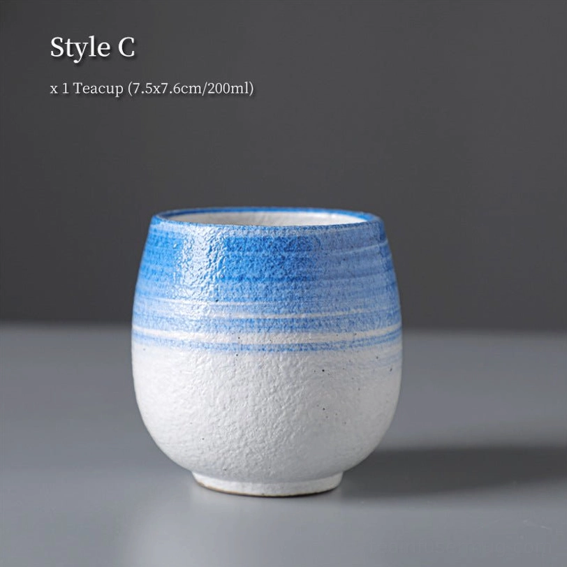 blue striped style c 200ml japanese style ceramic tea cup