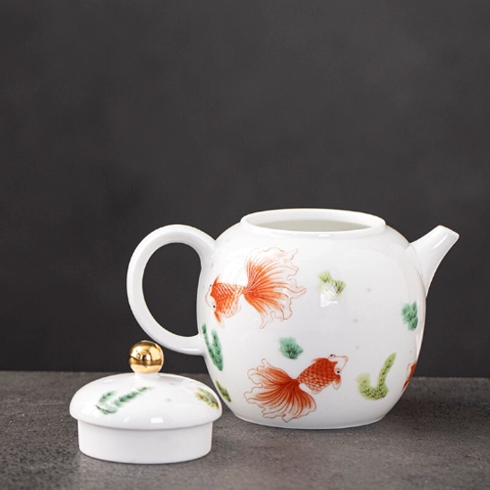 built-in filter infuser inside teapot spout