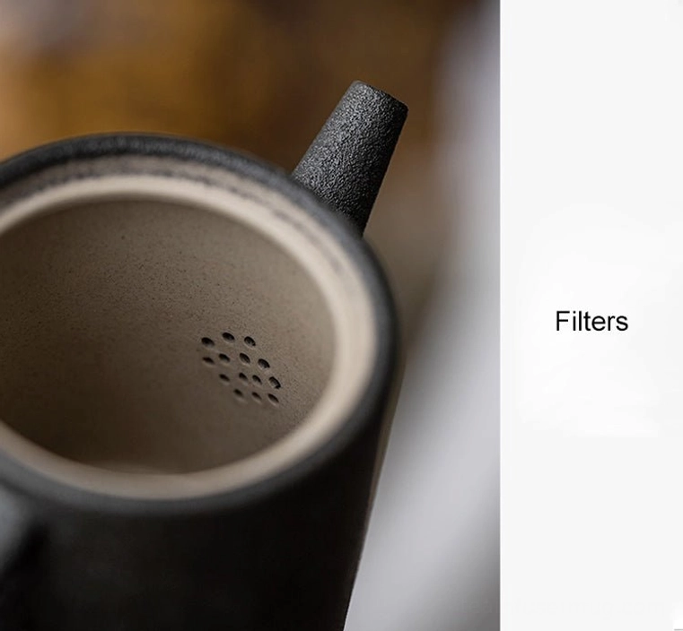 built-in infuser filter of japanese mountain ceramic teapot