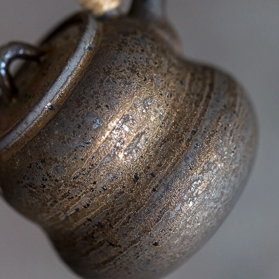 built in infuser filter inside blue gourd ceramic teapot