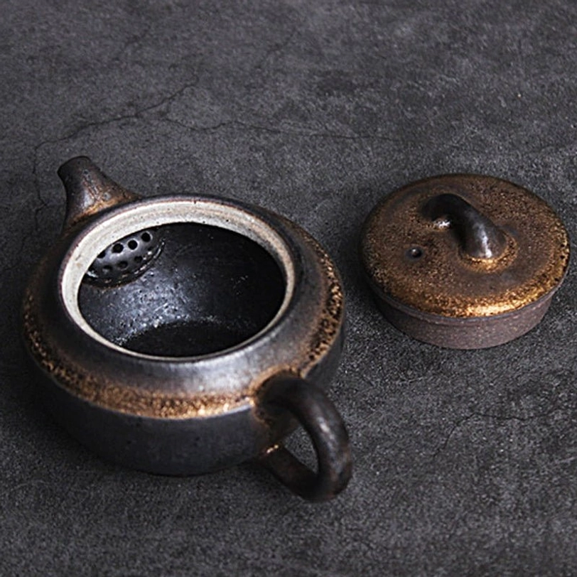 built-in internal infuser of 190ml gilded ceramic teapot