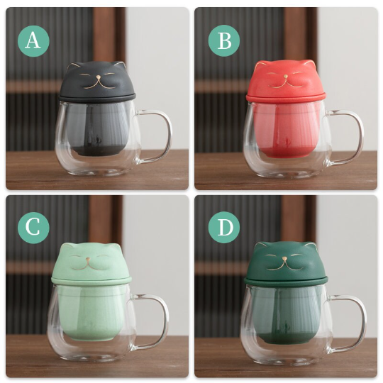 travel carry bag for cat glass tea infuser mug