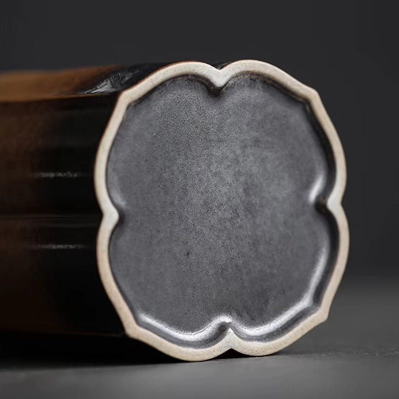 ceramic tea caddy lid on white background