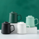 full set ceramic tea mug with infuser and lid 450ml