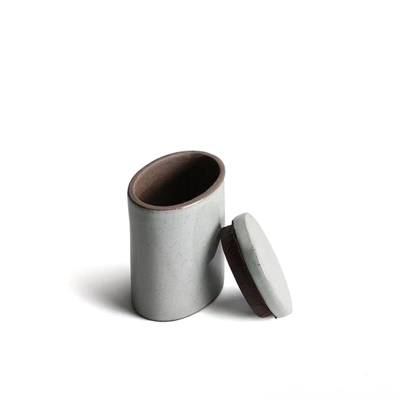 dimensions label for ceramic tea storage canister